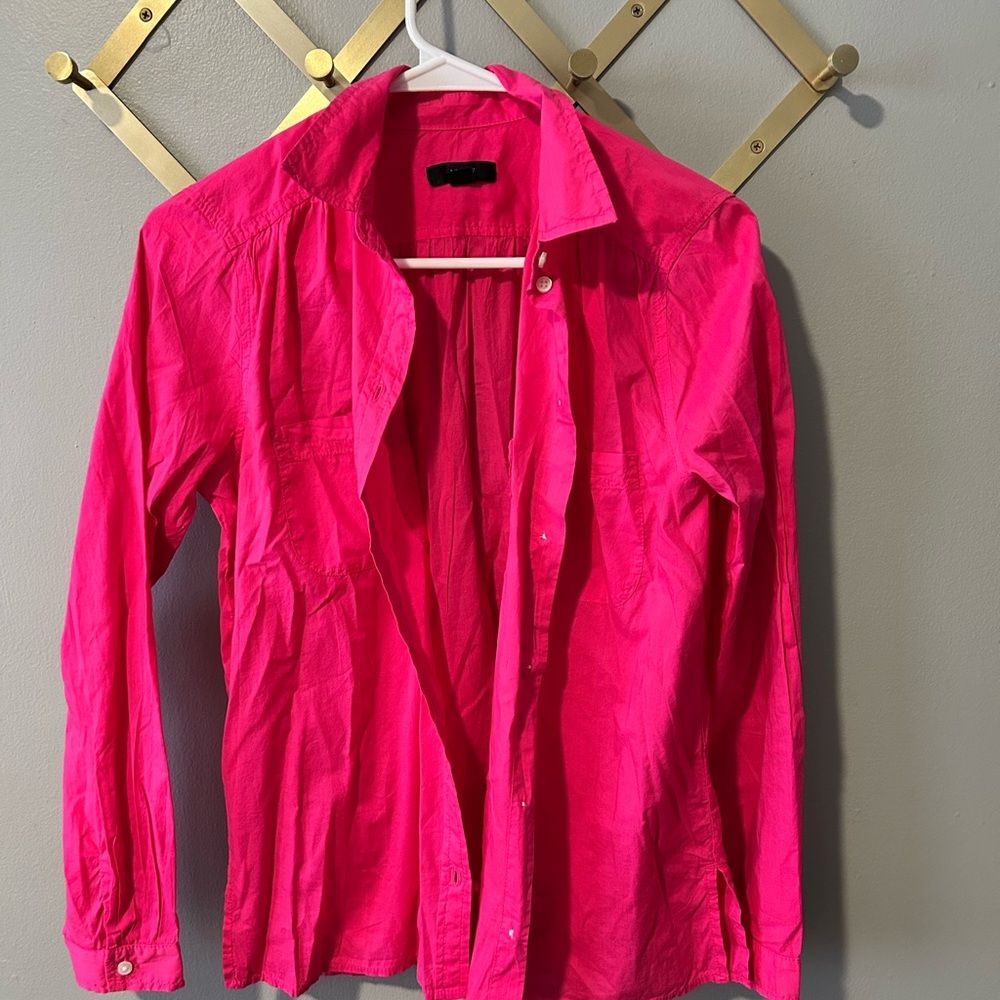 Vibrant Pink Women's Button Up